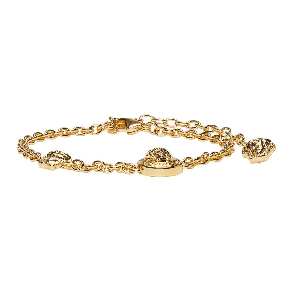 Versace Gold Medusa Anklet in Metallic Lyst