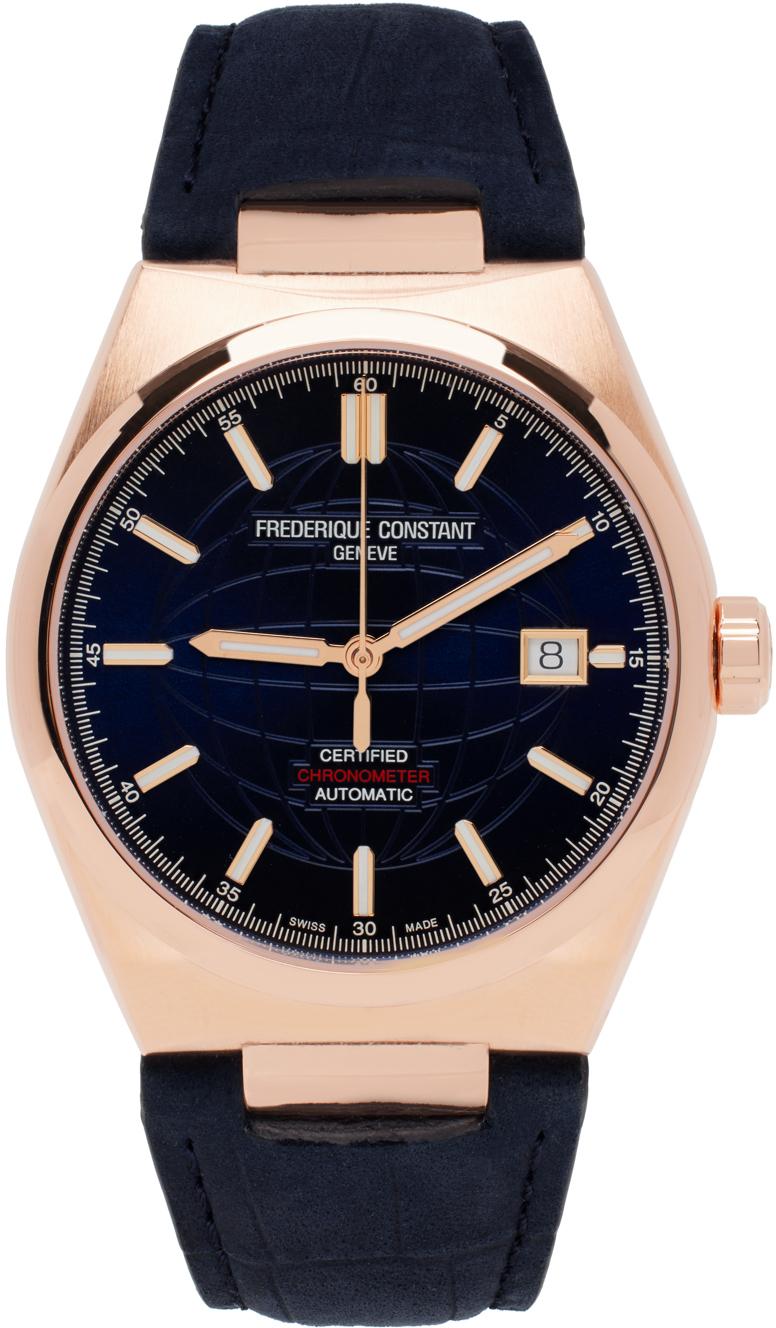 Frederique Constant メンズ ブルー ネイビー&ローズゴールド Highlife 