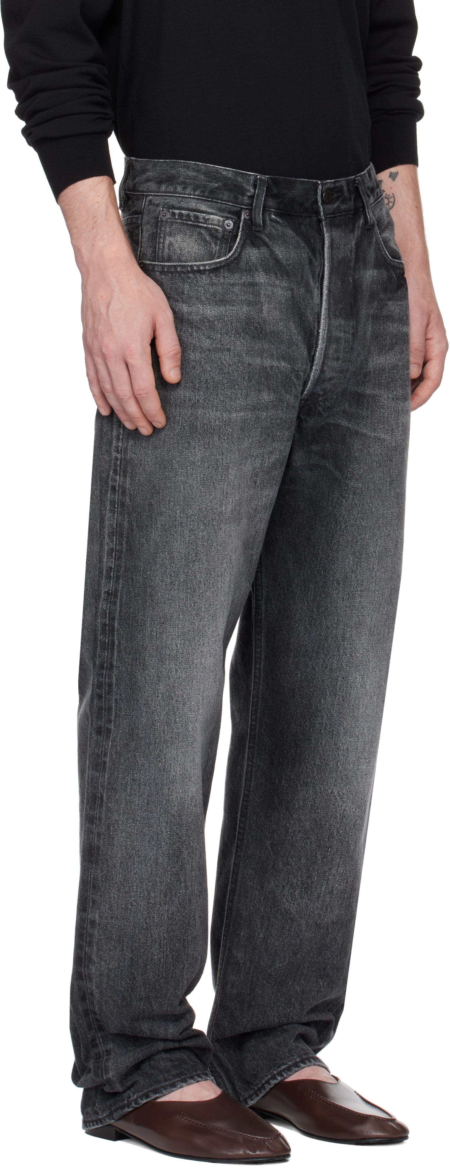 AURALEE Selvedge Faded Heavy Denim Wide Jeans in Black for Men 