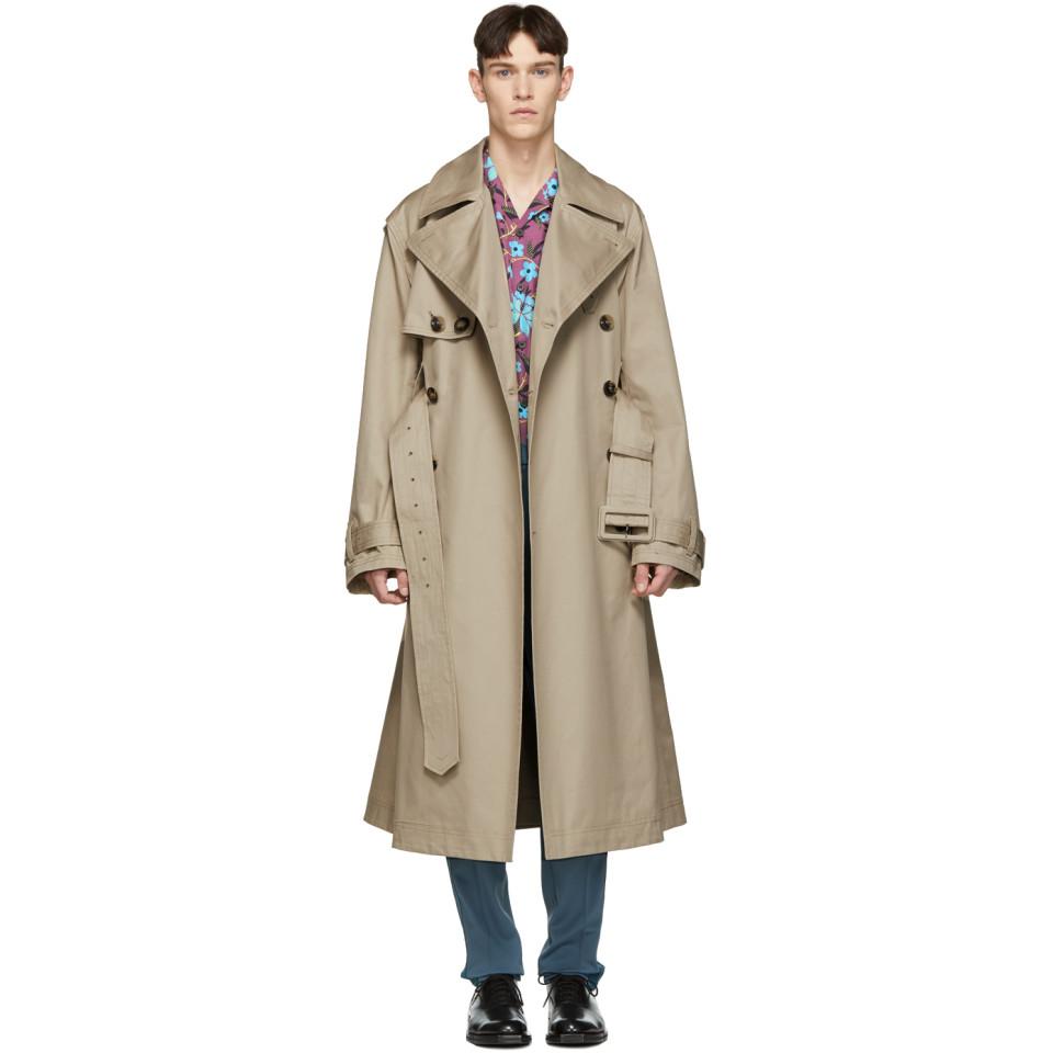 Valentino Beige Oversized Trench Coat in Natural for Men | Lyst