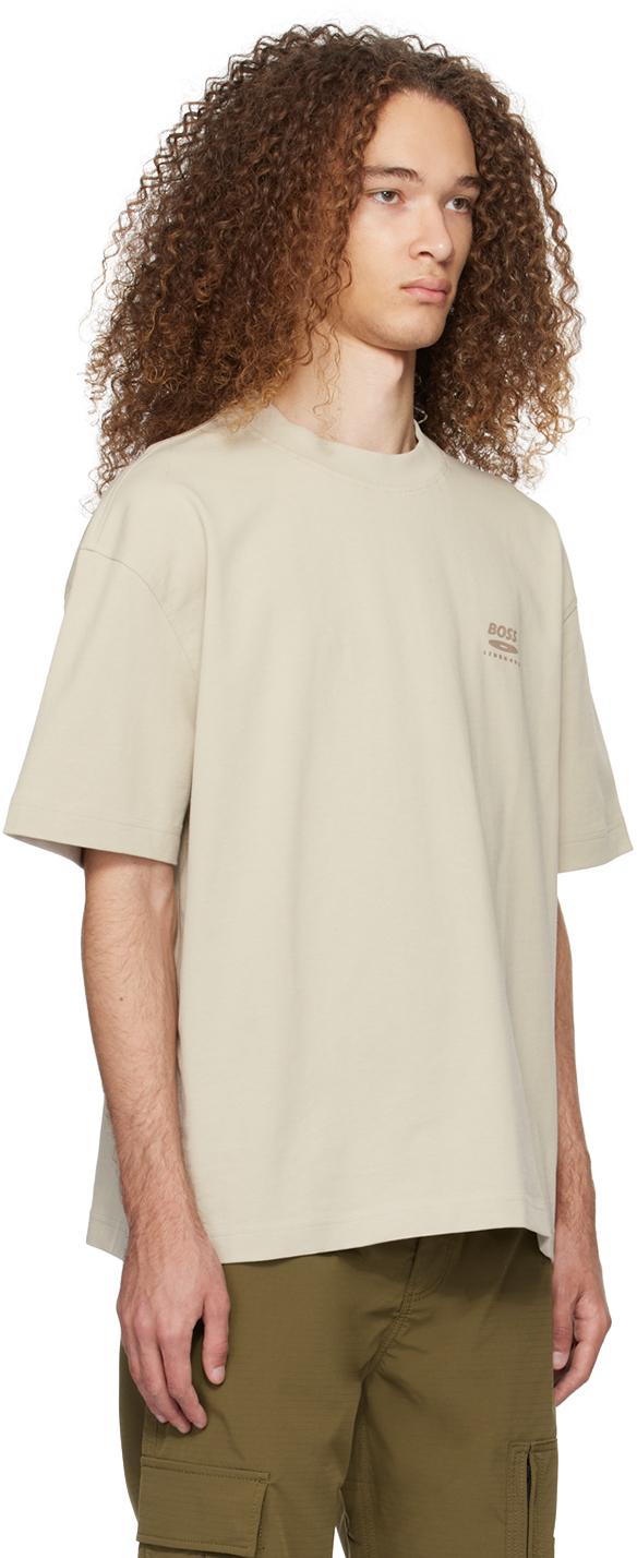 BOSS by HUGO BOSS Beige Bonded T shirt in Natural for Men Lyst UK