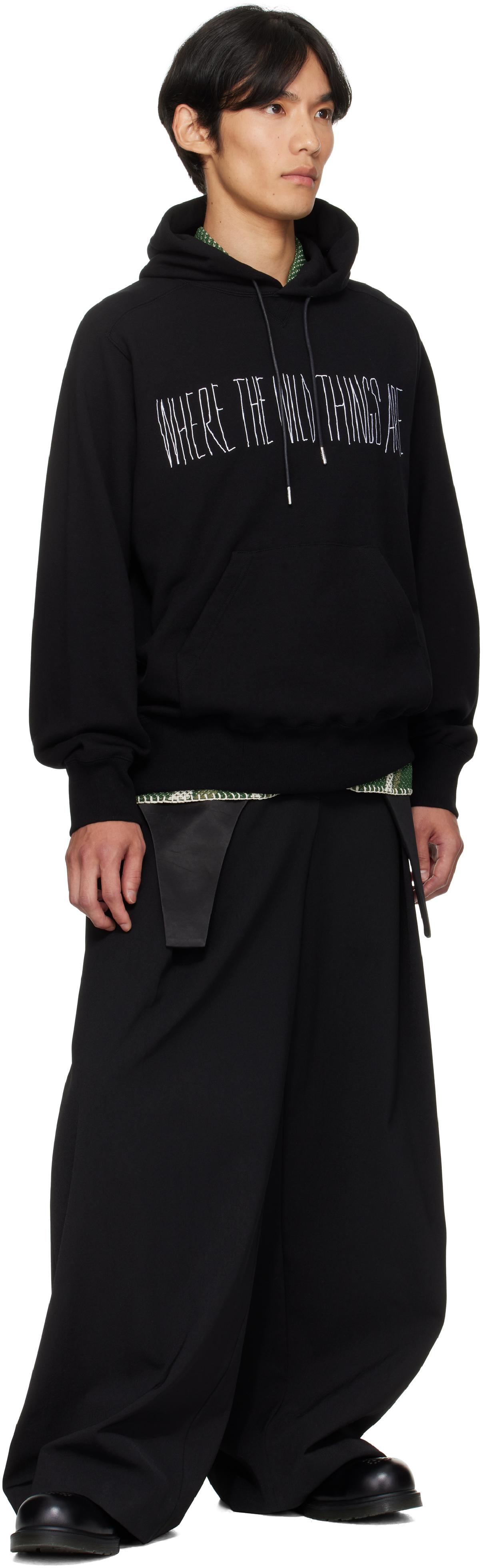 パーカー・フーディ SACAI Men Hoodies 250923S 001 Black SACAI: S Sweat Jersey Hoodie (Black) | DSMG E-SHOP