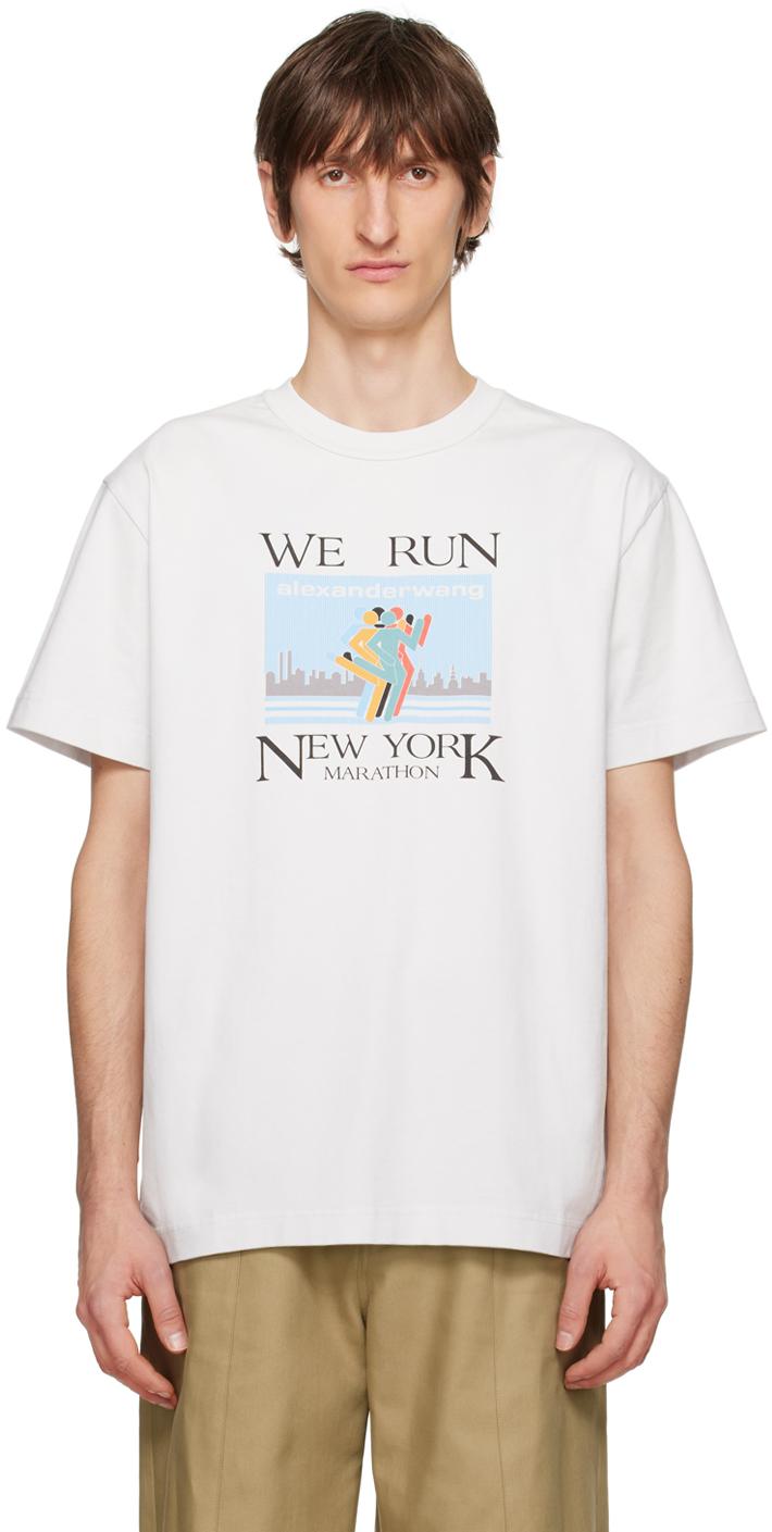 Alexander Wang メンズ ホワイト Marathon Tシャツ Tシャツ Alexander Wang メンズ ホワイト Marathon Tシャツ Tシャツ