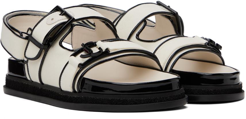 Jimmy Choo レディース オフホワイト Elyn フラットサンダル Jimmy Choo レディース オフホワイト Elyn フラットサンダル