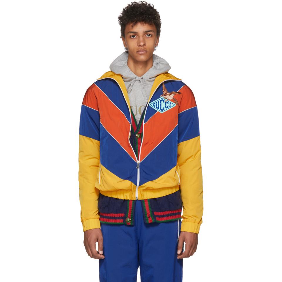 Gucci Yellow And Blue Technical Jacket for Men | Lyst