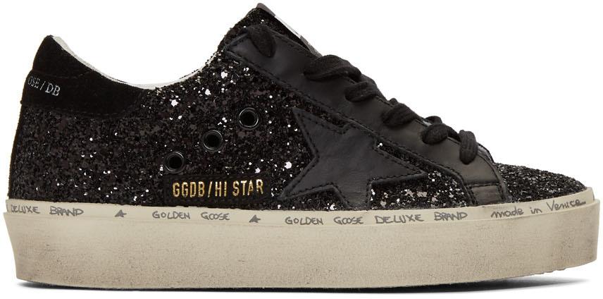 Golden Goose Hi Star Glitter Low-top Sneakers in Black | Lyst