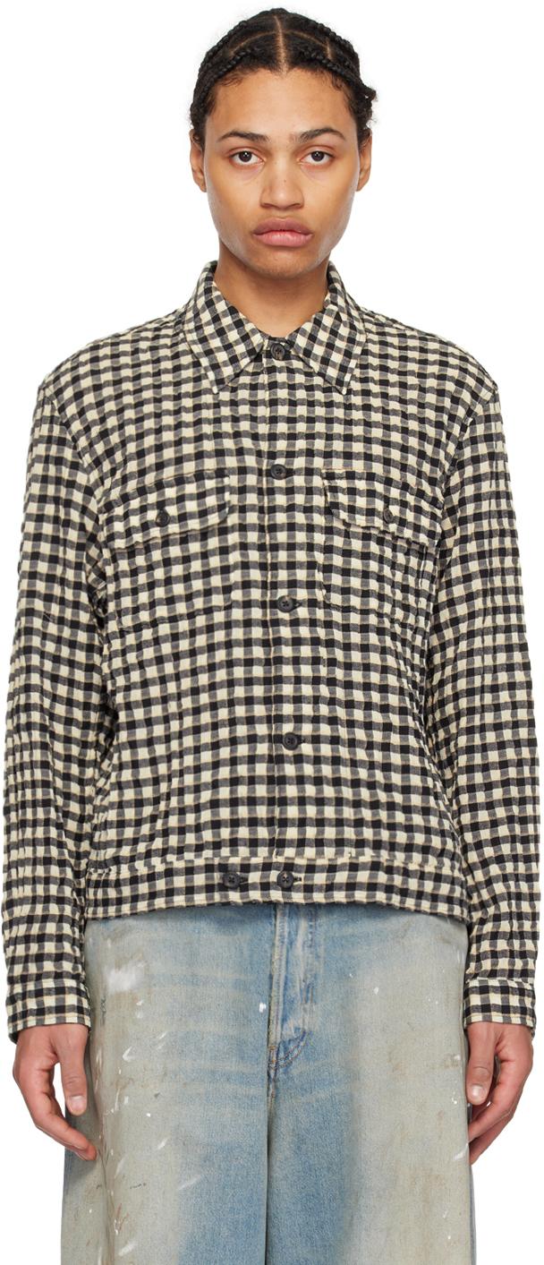 Our Legacy Black Off white Check Shirt for Men Lyst UK