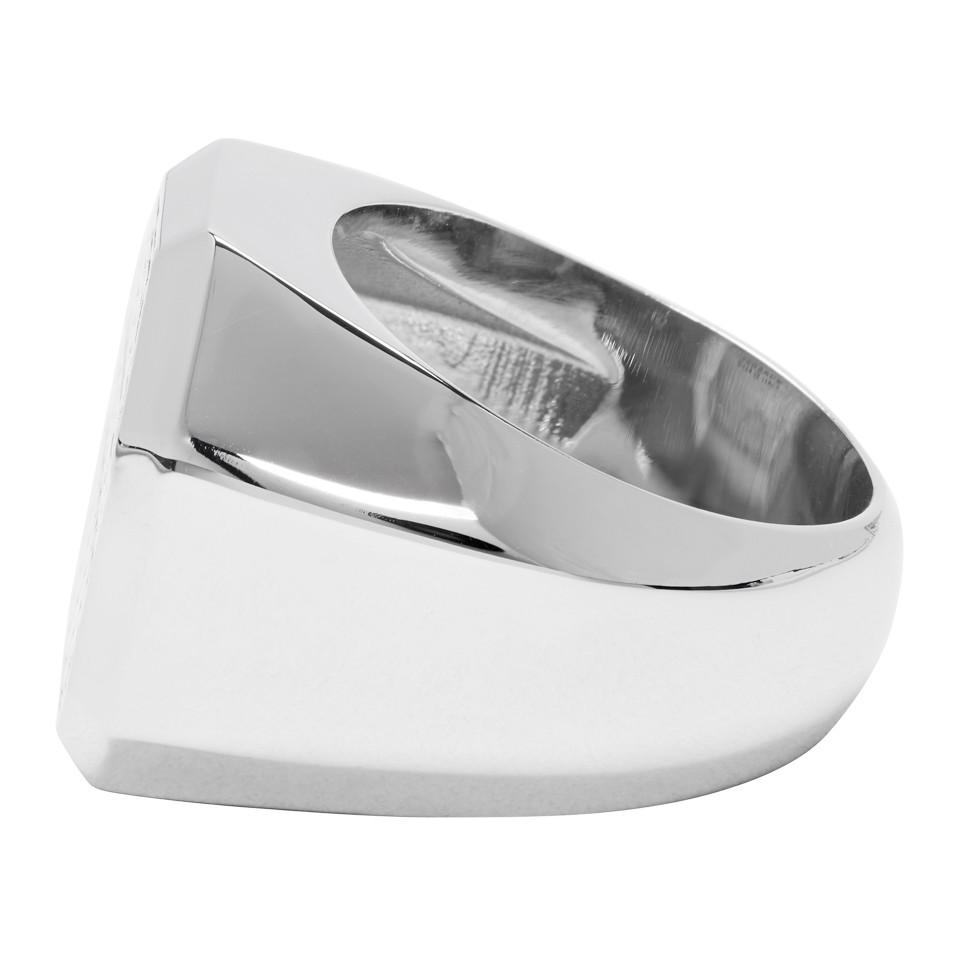 versace silver ring for men