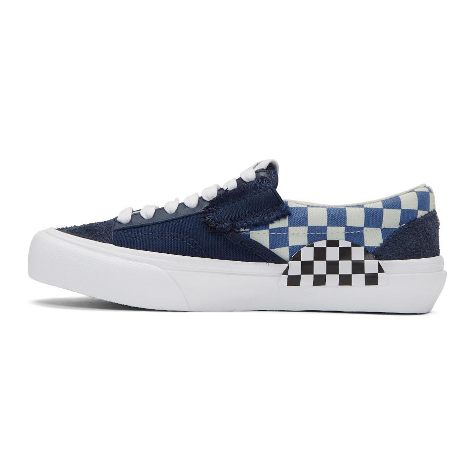 vans slip on cap lx dress blue