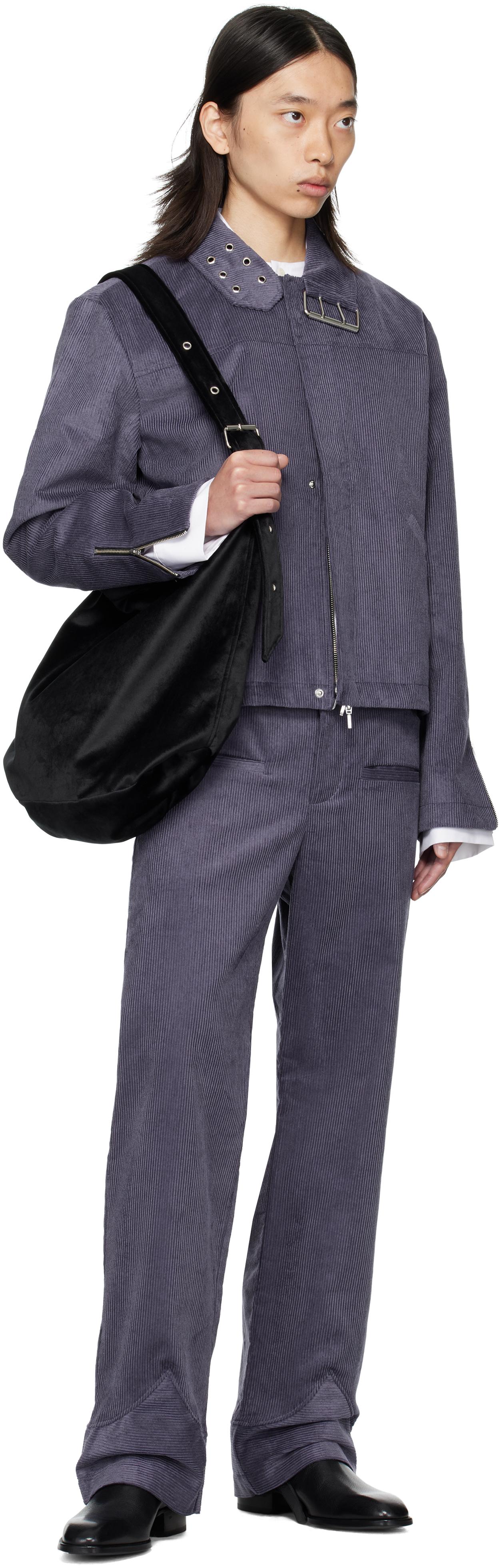 AV VATTEV Collar Belt Jacket in Blue for Men | Lyst