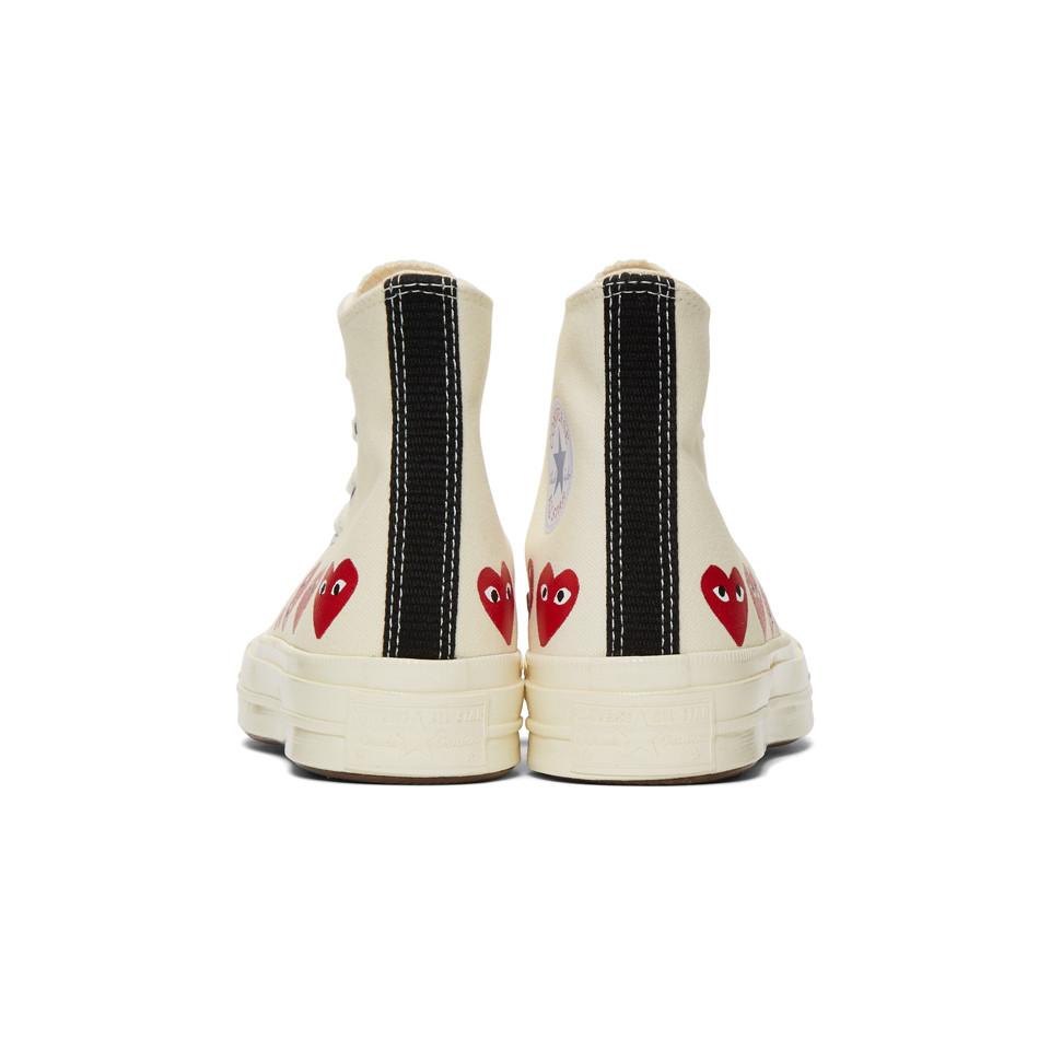 comme des garcons play x converse chuck taylor multi heart 1970s hi