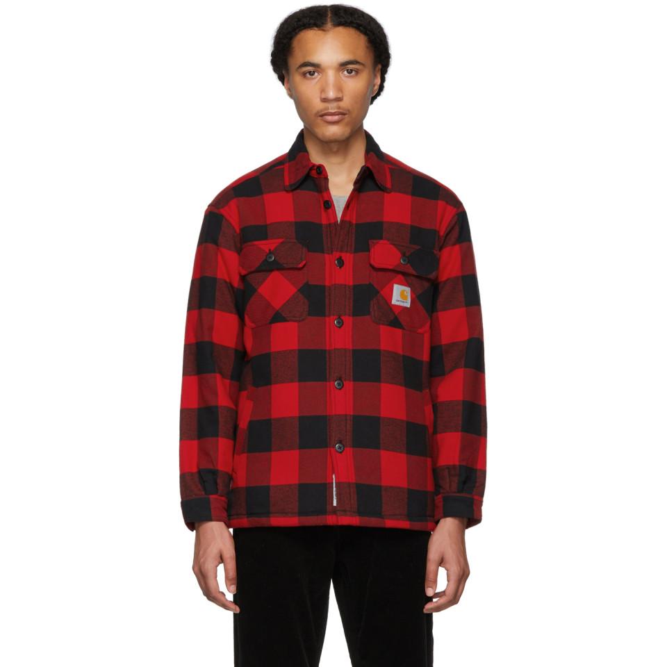 Carhartt WIP Red And Black Check Merton Jacket Shirt for Men | Lyst
