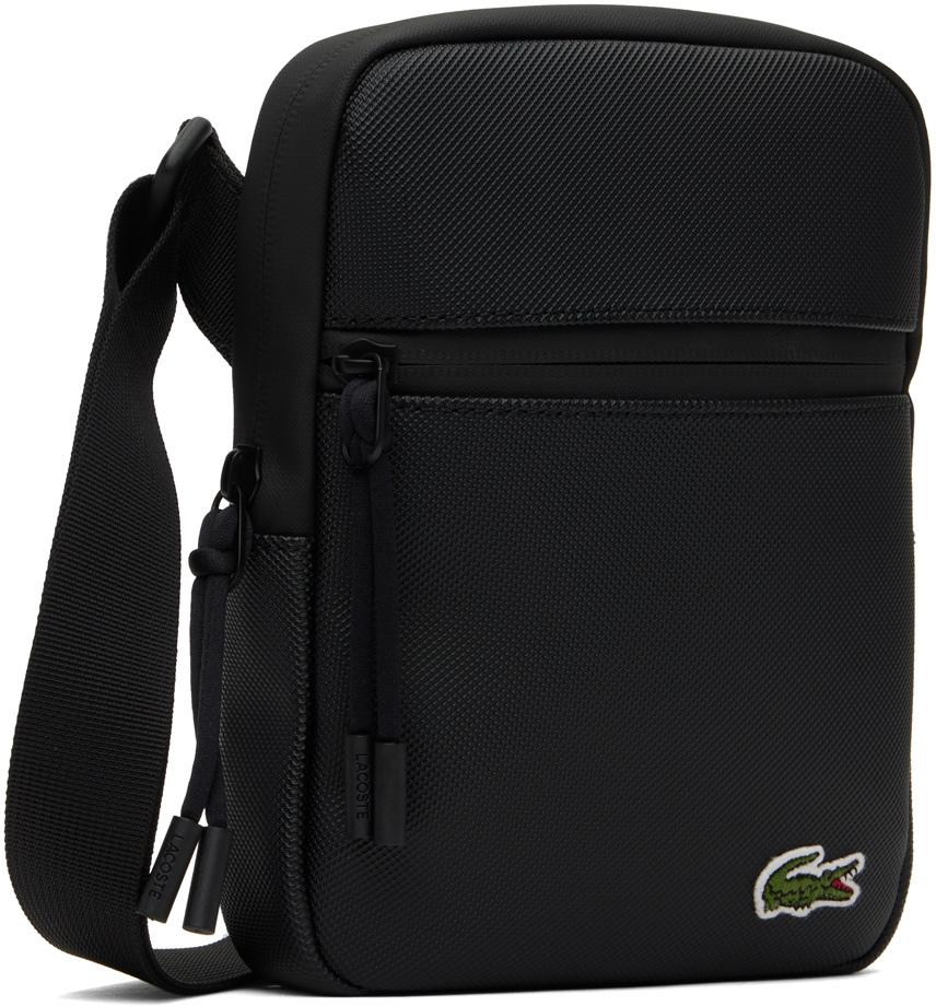 Lacoste Black Flat Crossover Bag for Men | Lyst