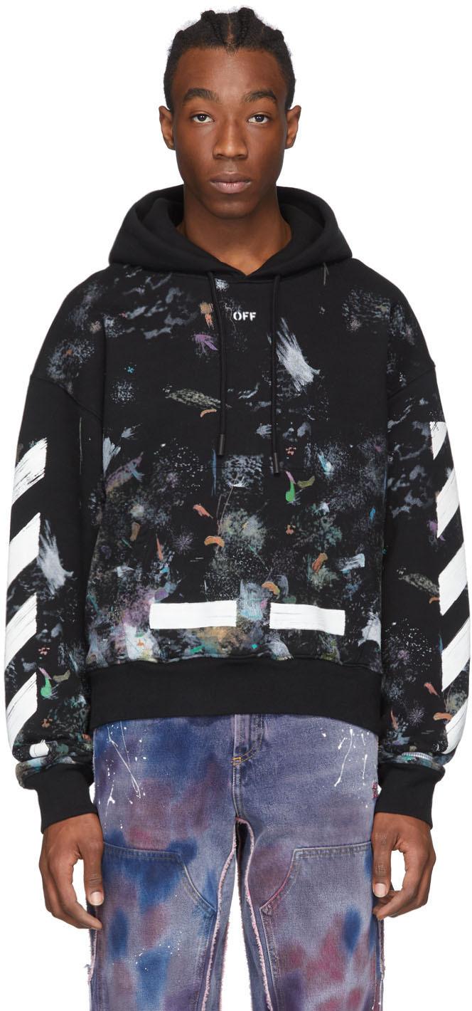 Off-White c/o Virgil Abloh Ssense Exclusive Black Galaxy Brush Hoodie for  Men | Lyst