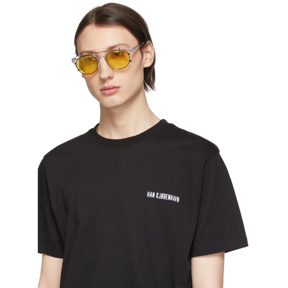 Han Kjobenhavn Transparent And Yellow Timeless Clip-on Sunglasses in Black  for Men - Lyst