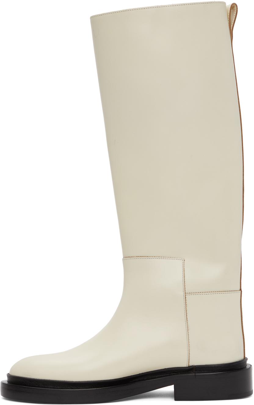 Jil Sander Off-white Riding Boots | Lyst