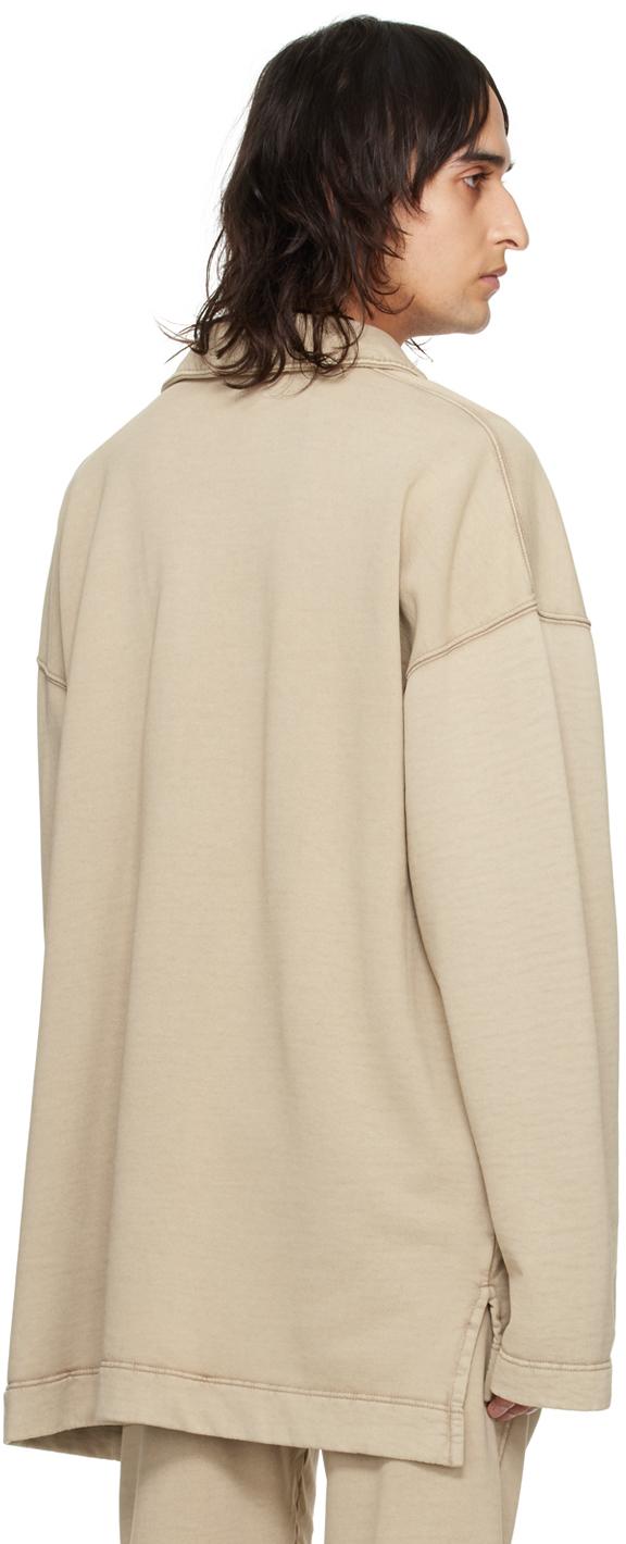 Dries Van Noten メンズ ナチュラル ドロップショルダー ポロシャツ T 