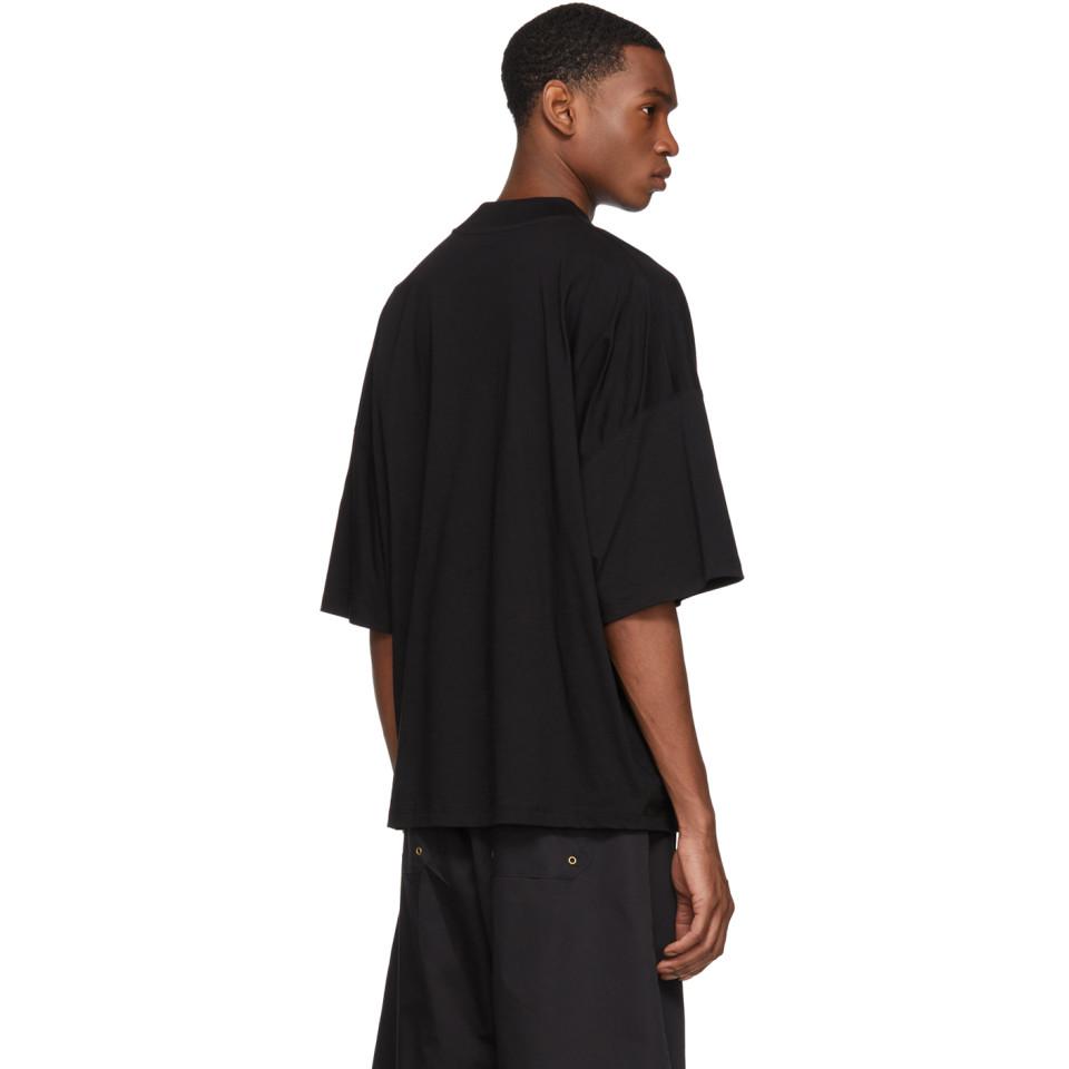 Jil Sander Black Mock Neck T-shirt for Men | Lyst