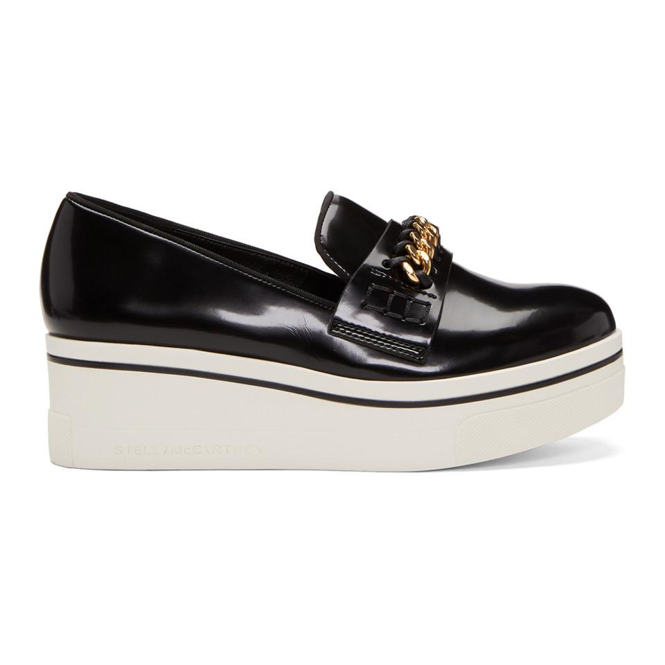 McCartney Black Chain Platform Loafers | Lyst