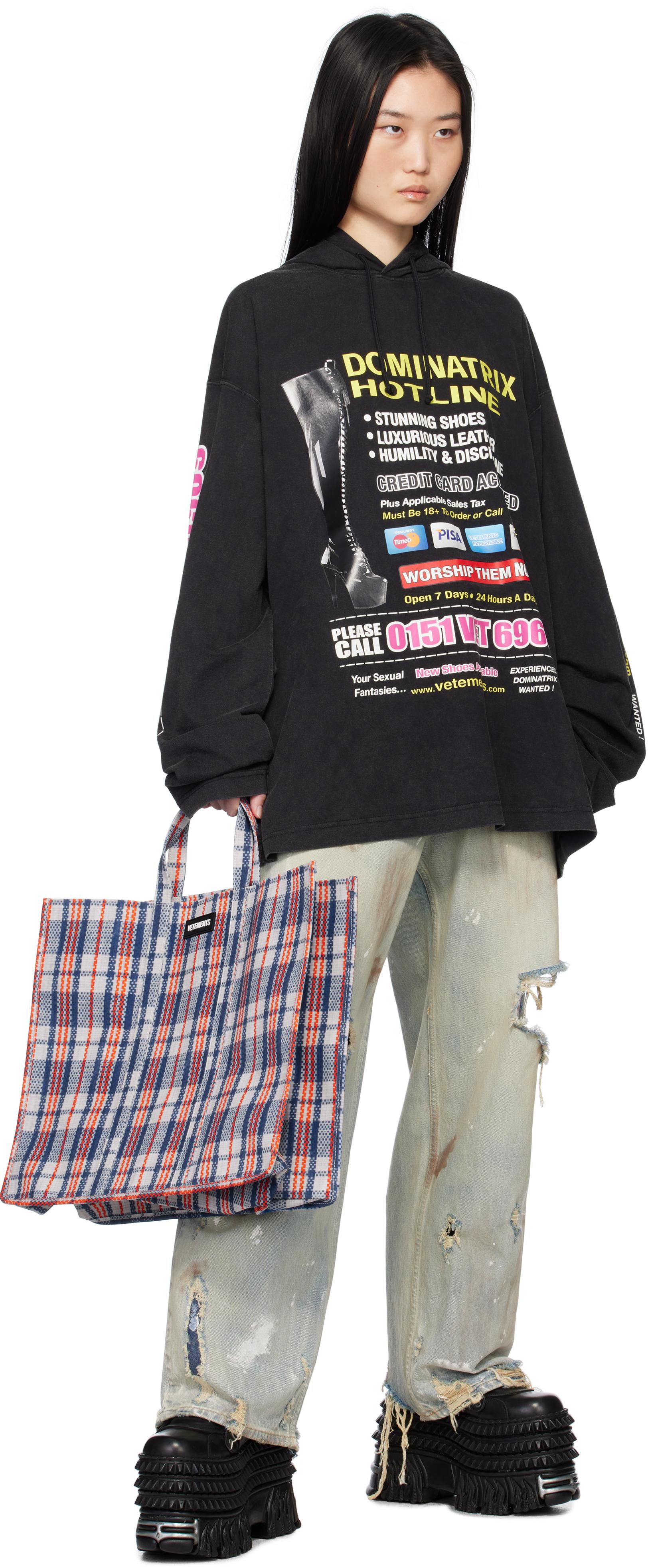 Vetements ブラック Dominatrix Hotline ジャージ フーディ