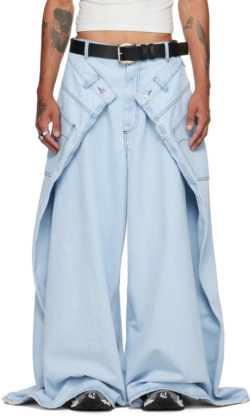 【関税込み】LU'U DAN ブルー パネル ジーンズ LUU DAN - Side Zip Jeans | HBX - Globally Curated Fashion