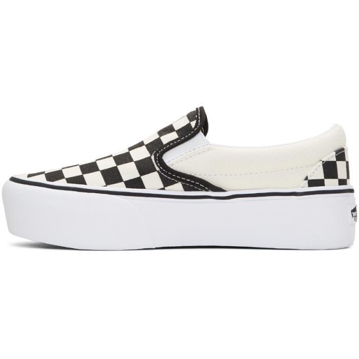 Vans Canvas Black & Off-white Checkerboard Classic Platform Slip-on  Sneakers - Lyst