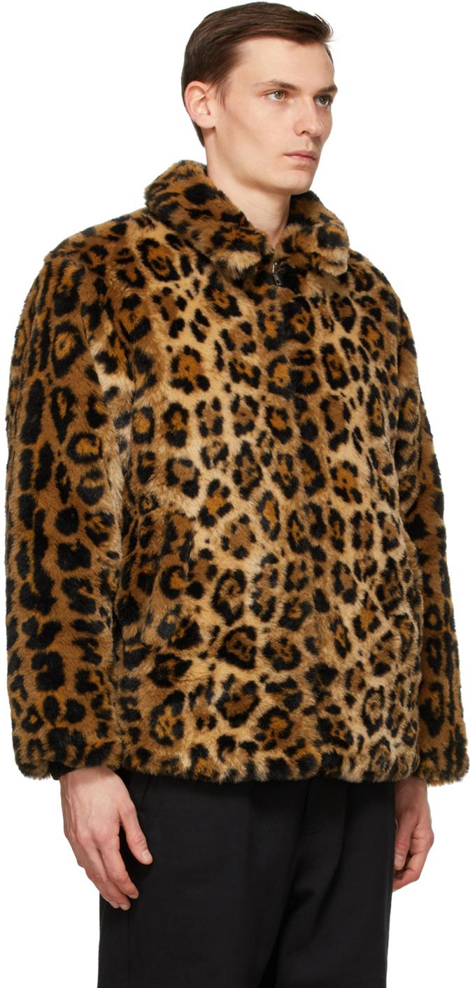 Wacko Maria Brown Faux-fur Jaguar Coach Jacket in Natural for Men