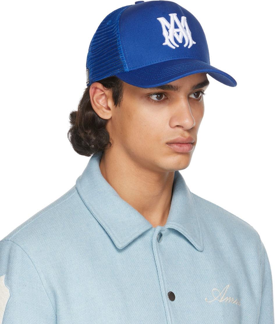 3*y様 国内タグ付 AMIRI MA TRUCKER ベイビーブルー トラッカ AMIRI Blue 'MA' Logo Trucker Cap Amiri