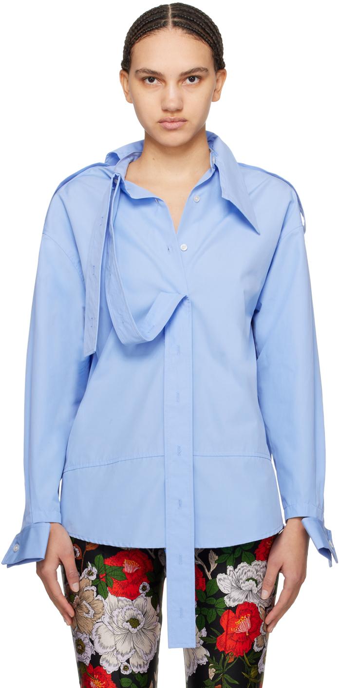MERYLL ROGGE Hooded Shirt | Blue | FARFETCH GE