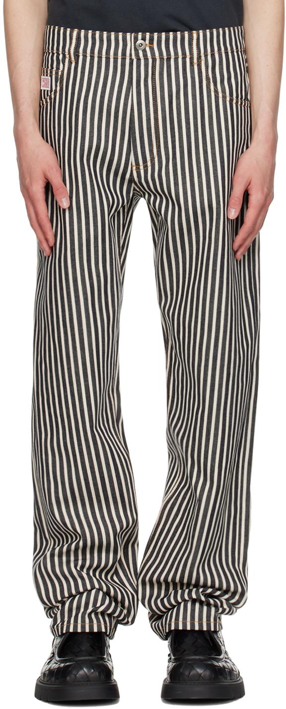 Black and white striped trousers mens hotsell