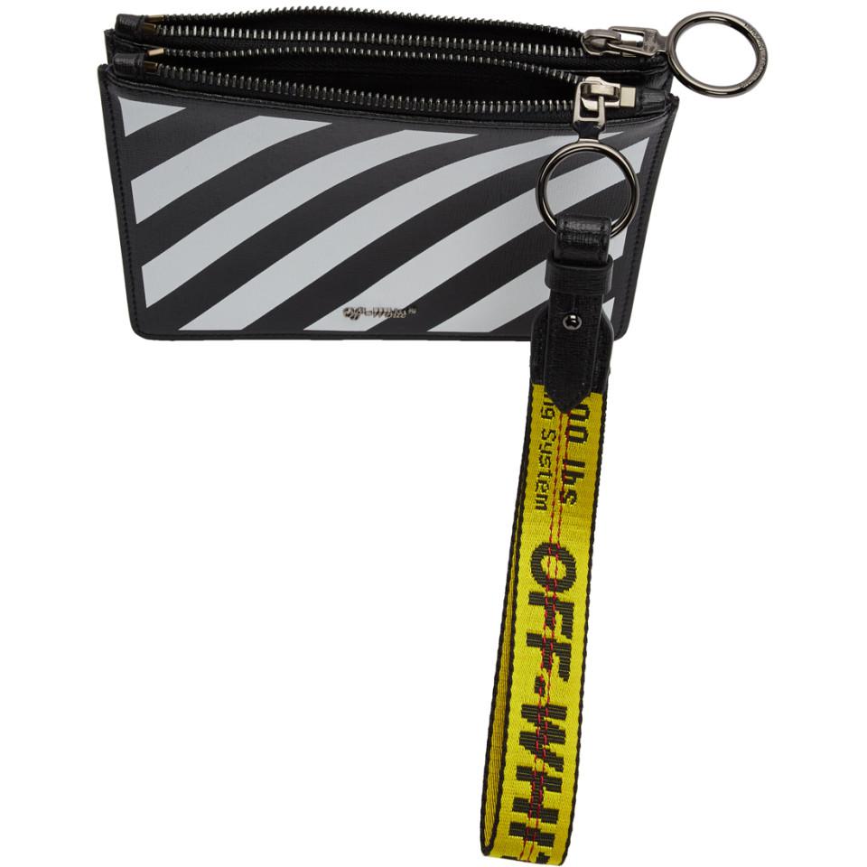 Off-White c/o Virgil Abloh Flat Double Leather Pouch in Black