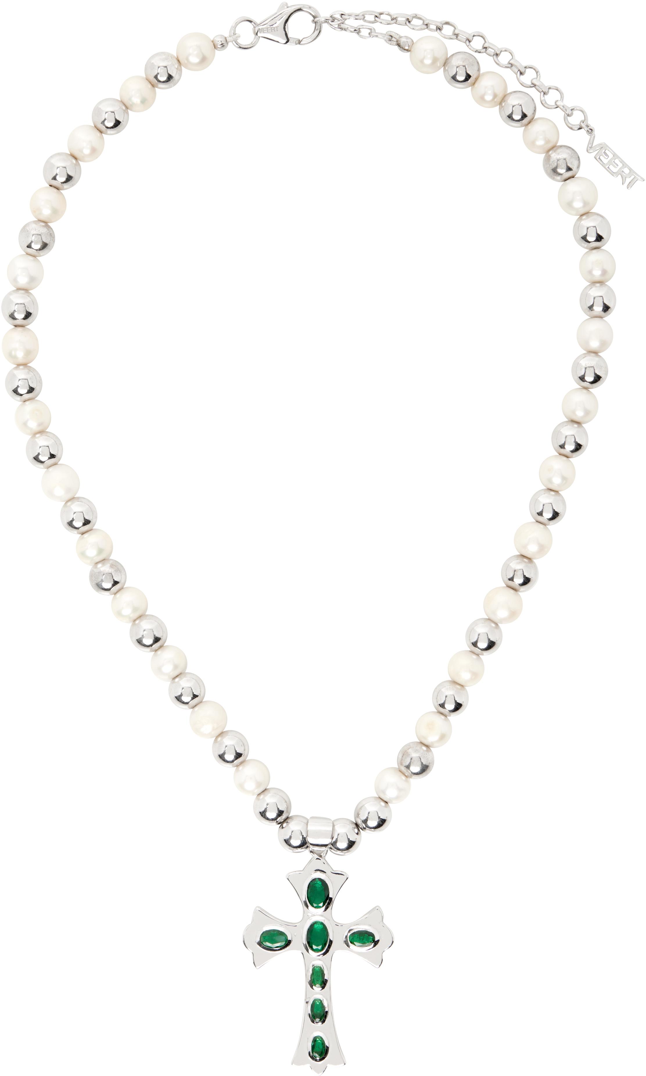 【関税込み】VEERT 'The Pearl Dice Rosary' ネックレス VEERT: 'The Pearl Dice Rosary' Necklace | SSENSE