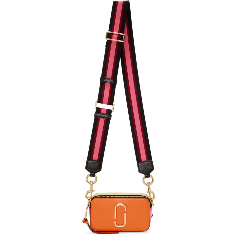 Marc Jacobs Black & Orange 'The Snapshot' Shoulder Bag