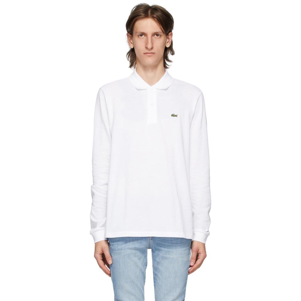 white long sleeve lacoste shirt
