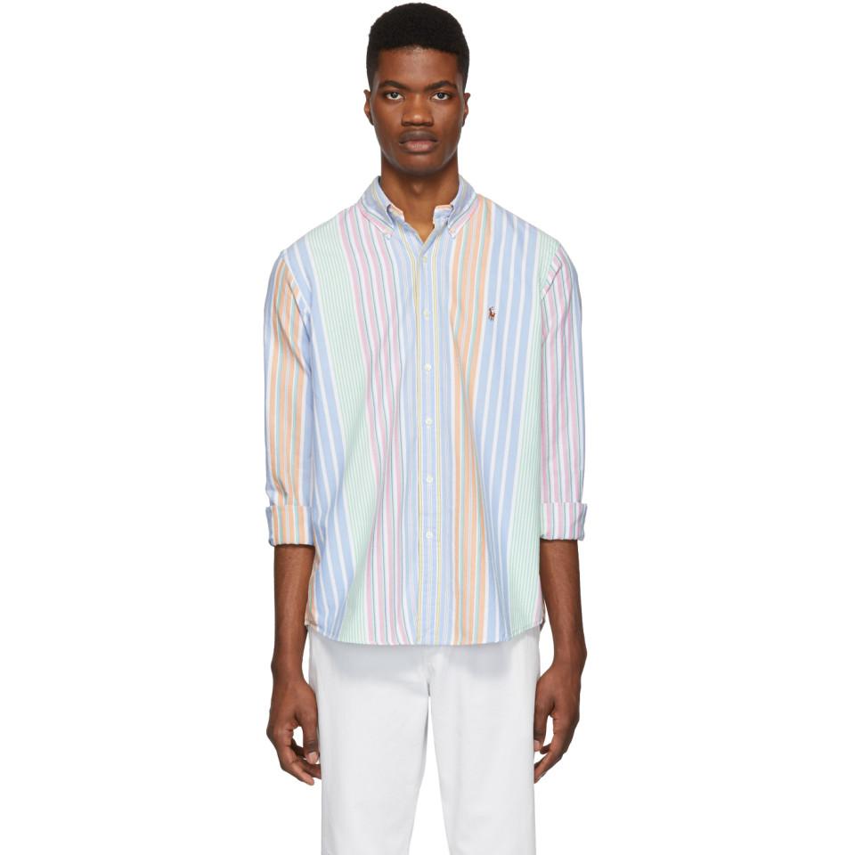 Polo Ralph Lauren Multicolor Striped Oxford Shirt in Blue for Men | Lyst