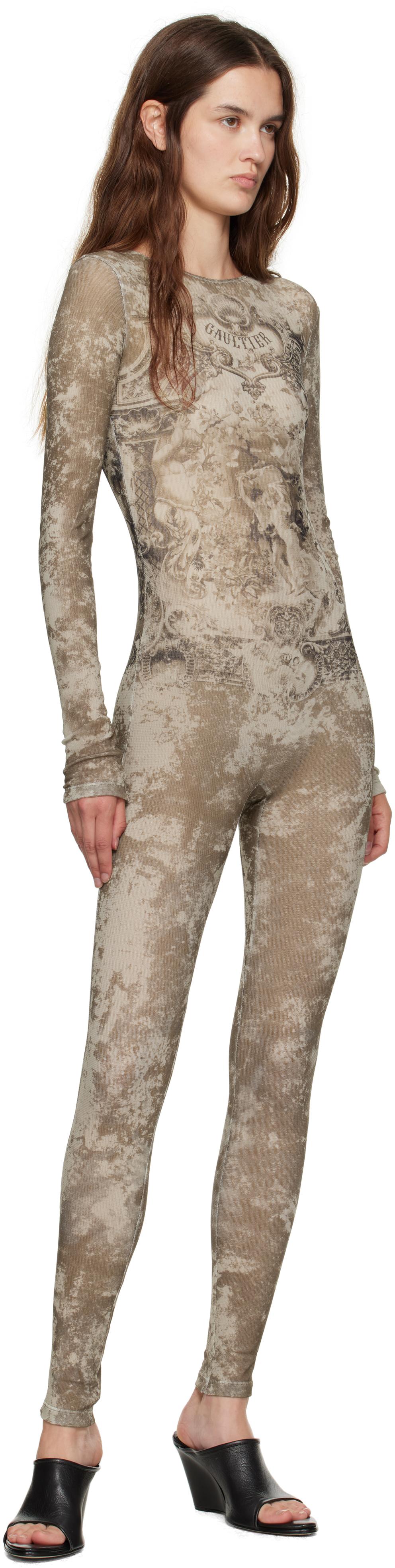 ワンピース Jean Paul Gaultier Medaillon' Jumpsuit Jean Paul Gaultier Soleil Vintage African Beads Print Wrap
