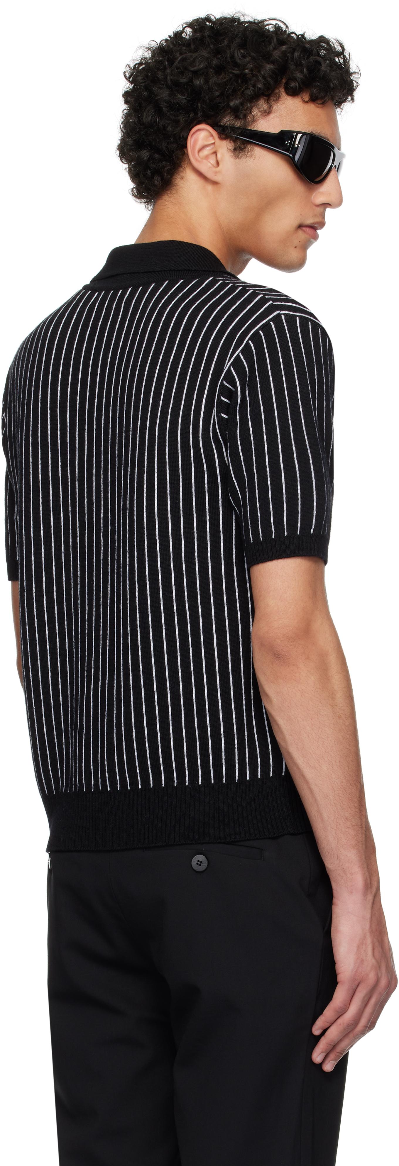 トップス ernest w baker Cable Knit Polo Ernest W. Baker: Men's Open Knit Polo (Black) | DSMNY E-SHOP