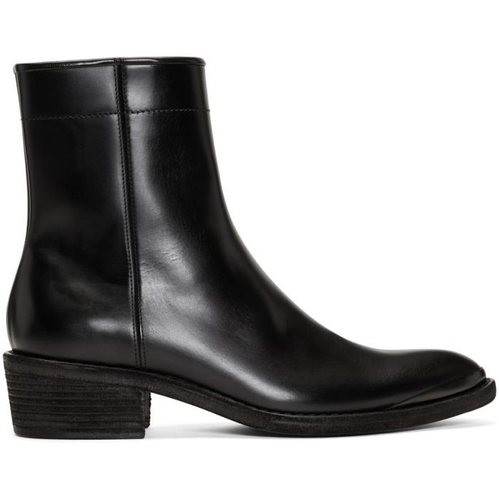 Haider Ackermann Leather Black Zip Chelsea Boots for Men