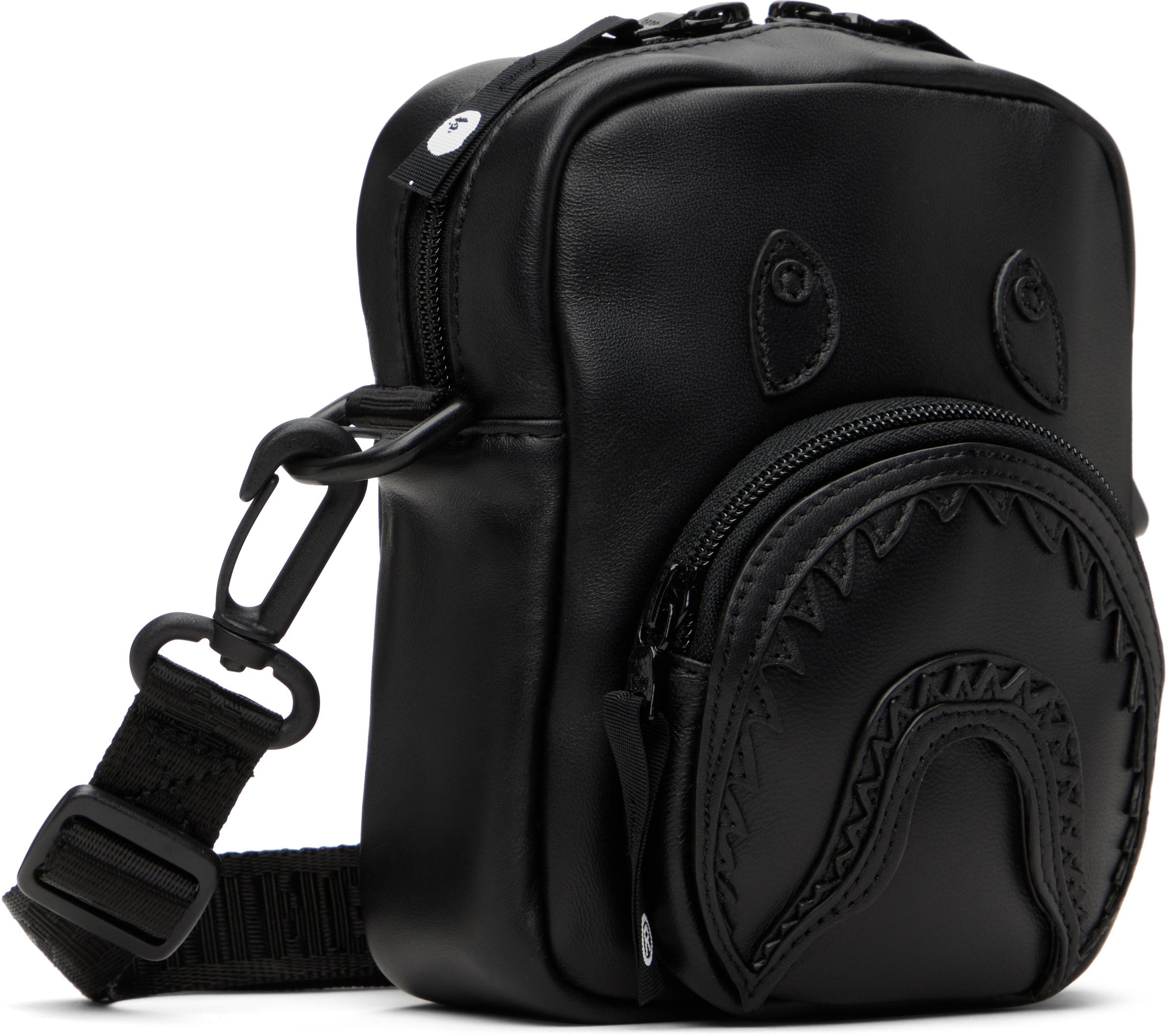 A BATHING APE BLACK SHARK LEATHER MASK シャーク マスク BAPE