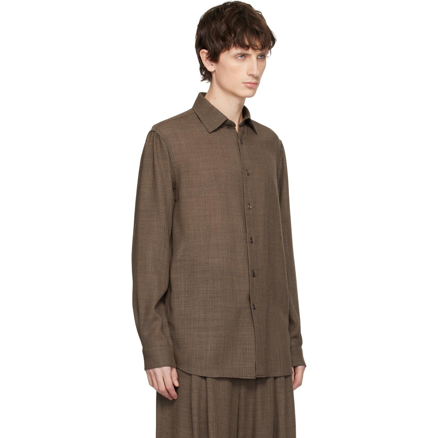 SOSHIOTSUKI Manica Camicia Dress Shirt in Brown for Men | Lyst Canada