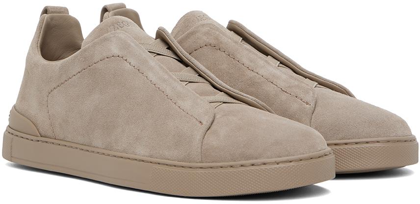 ZEGNA メンズ ブラック トープ Triple Stitch スニーカー スニーカー