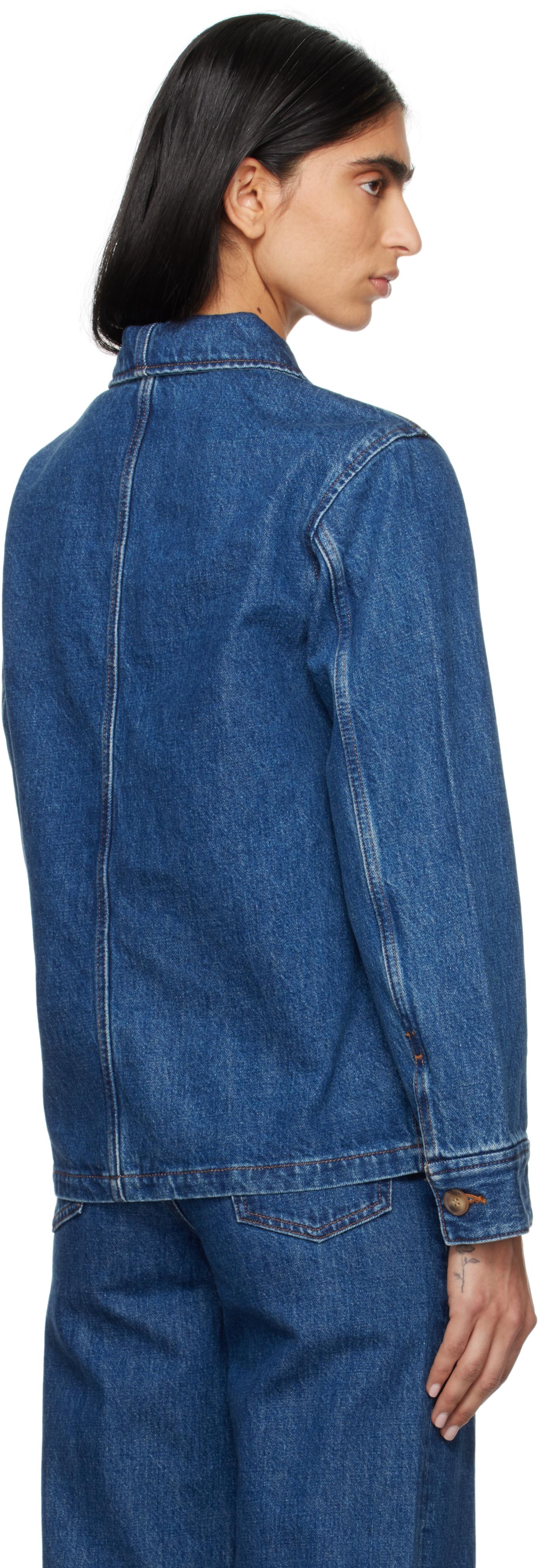 A.P.C｜DENIM JACKETS (Silvana Logo jacket (COHTD F02821 Silvana Logo jacket | Stonewashed Indigo Japanese Denim