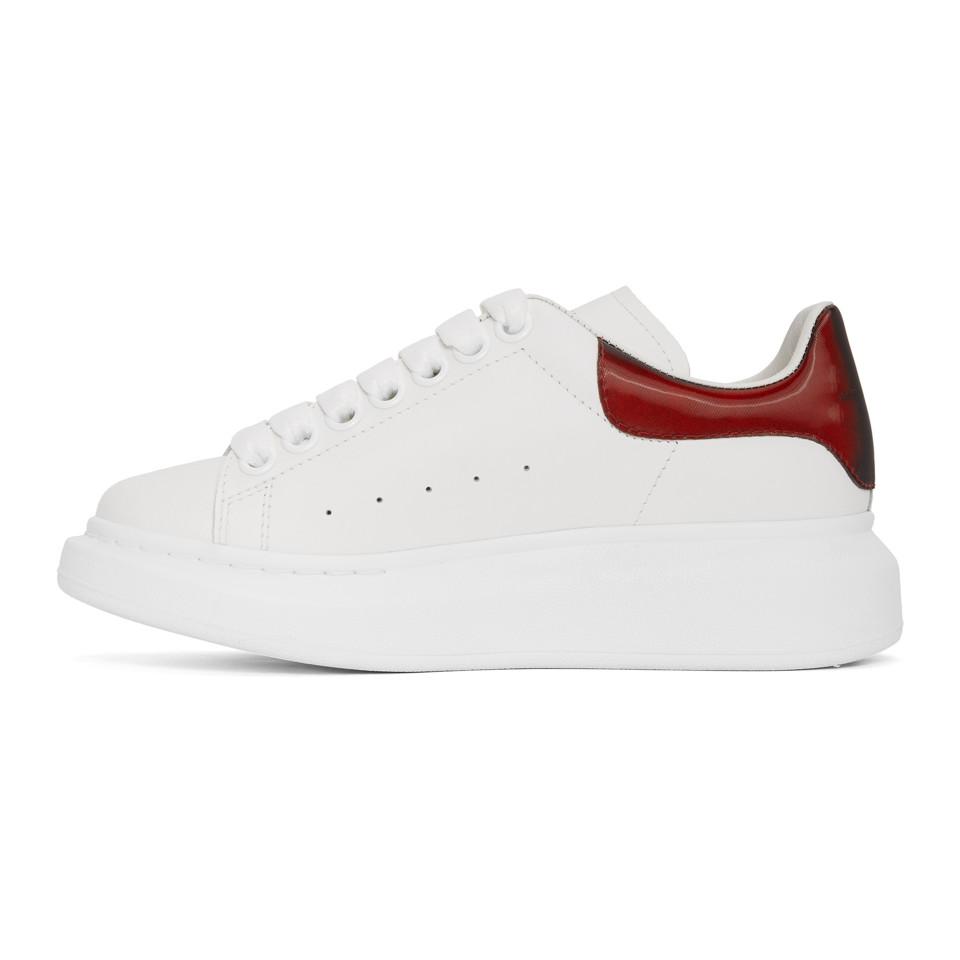 Alexander McQueen White And Red Iridescent Oversized Sneakers - Lyst