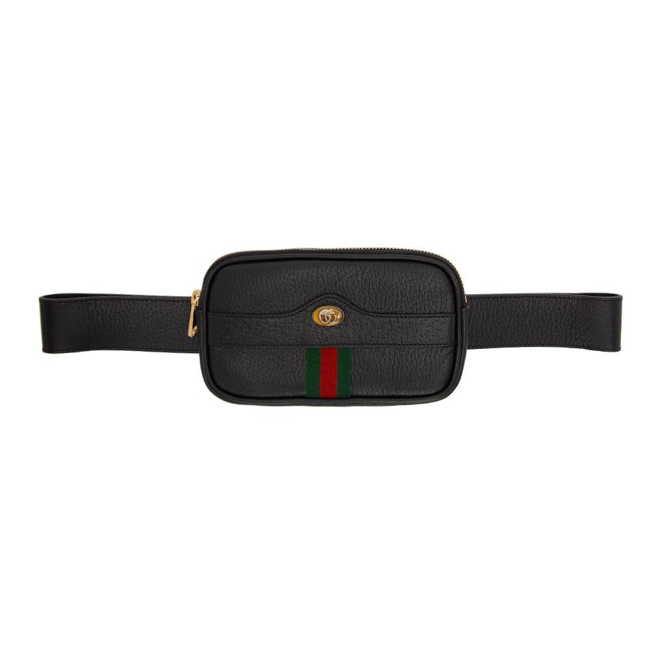 Gucci Leather Black Ophidia Belt Bag - Lyst