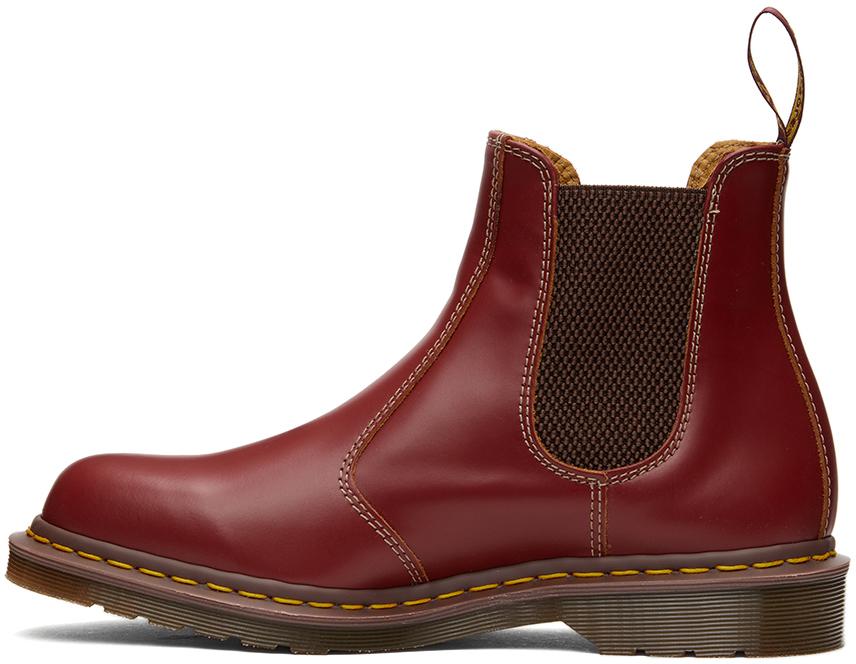 burgundy dr martens chelsea boots