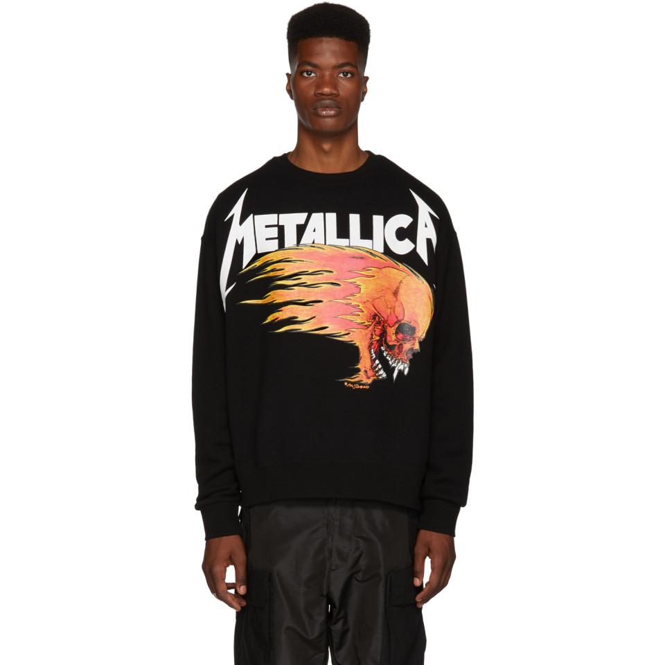 metallica flaming skull hoodie