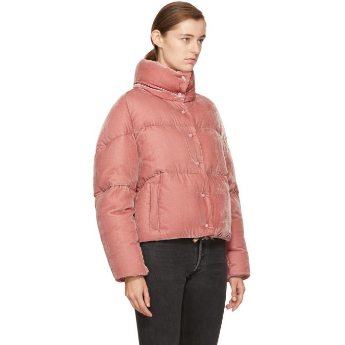 moncler pink jacket velvet