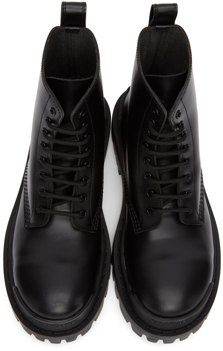 Balenciaga Leather Strike Boots in Black | Lyst