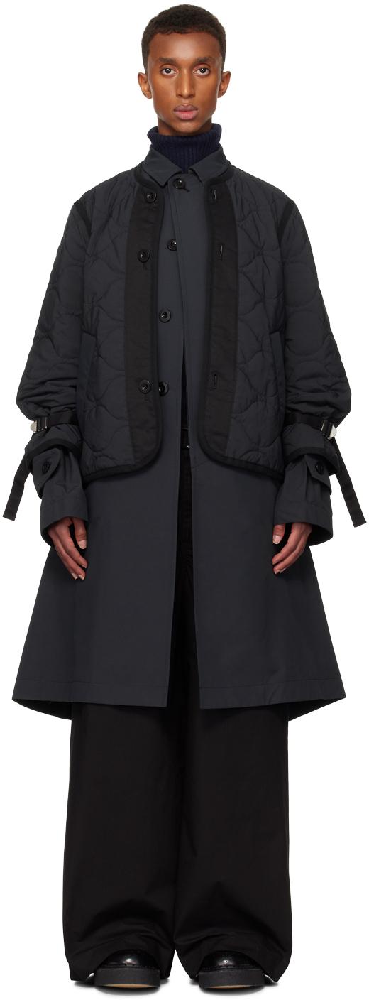 Balenciaga メンズ ブラック レザーコート コート Balenciaga メンズ ブラック レザーコート コート