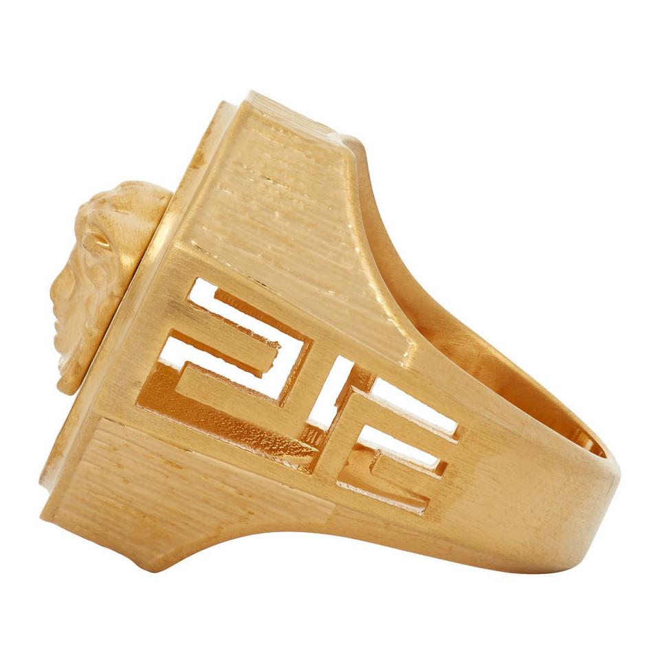 Versace Gold Medusa Ring in Metallic for Men Lyst